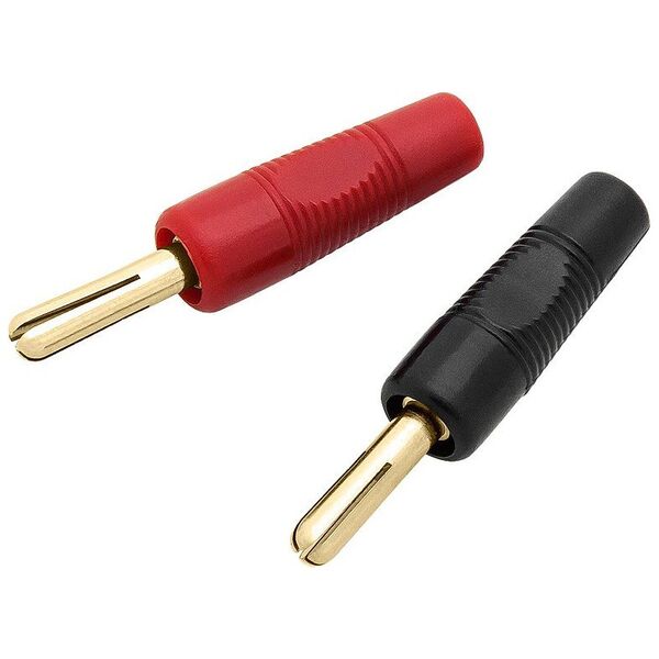 Adapter AV Blow 8441# Wtyk banan przykręcany czarny+czerwony 44mm złoty hq