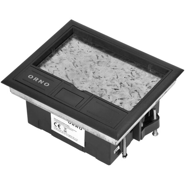 Orno Puszka podłogowa na gniazda modułowe 4 x 45x45mm lub 8 x 22,5x45mm, pokrywa: materiał własny, czarna