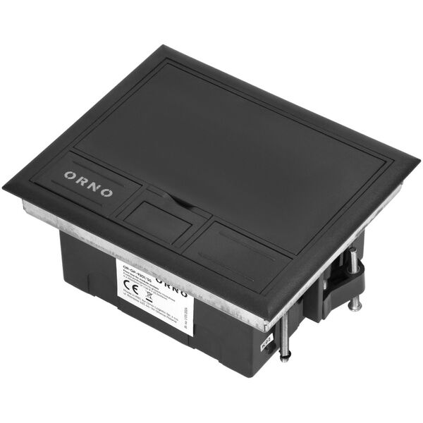 Orno Puszka podłogowa na gniazda modułowe 4 x 45x45mm lub 8 x 22,5x45mm, pokrywa: plastik, czarna
