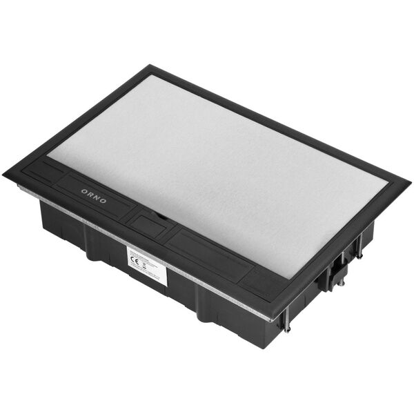 Orno Puszka podłogowa na gniazda modułowe 8 x 45x45mm lub 16 x 22,5x45mm, pokrywa: stal nierdzewna, czarna