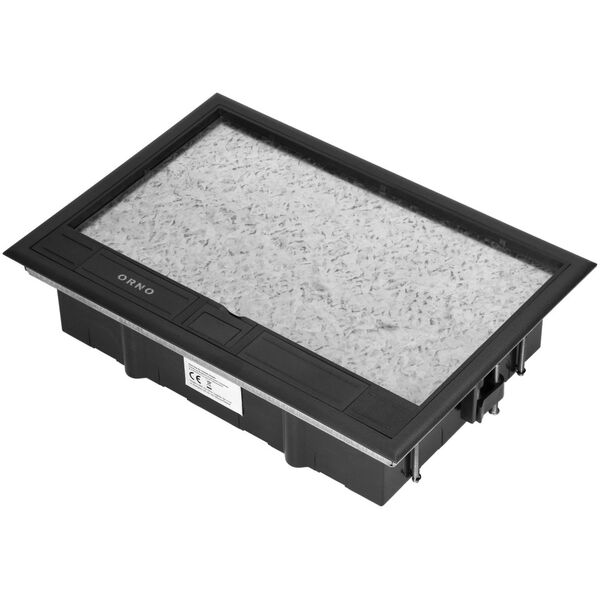 Orno Puszka podłogowa na gniazda modułowe 8 x 45x45mm lub 16 x 22,5x45mm, pokrywa: materiał własny, czarna