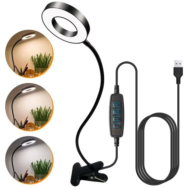 Lampka biurkowa ATL ZD67F Lampa pierścieniowa do selfie       uchwyt