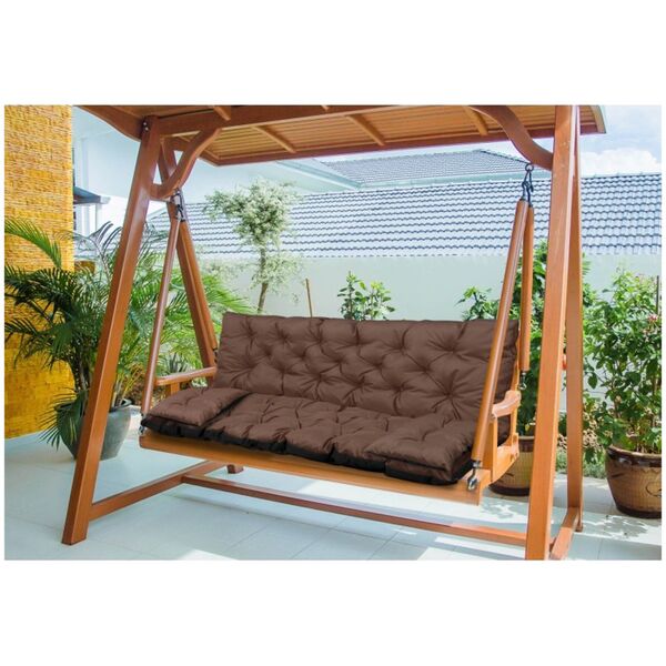 AIO FACTORY ZESTAW OGRODOWY 150x60x50CM + 2 PODUSZKI 42X42 CM BRĄZOWY