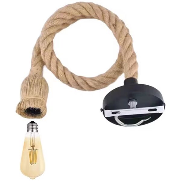 Lampa sufitowa ATL ZD151B Oprawa sufitowa 1m e27 sznur       jutowy