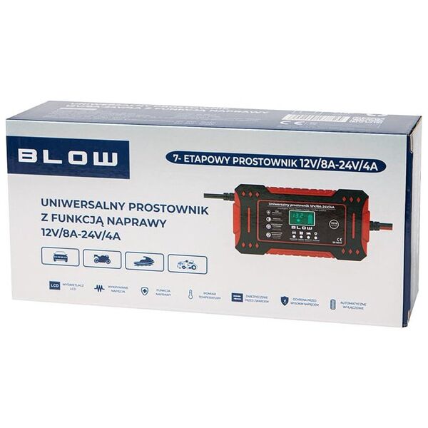 Blow Prostownik automatyczny 12V/8A-24V/4A BLOW