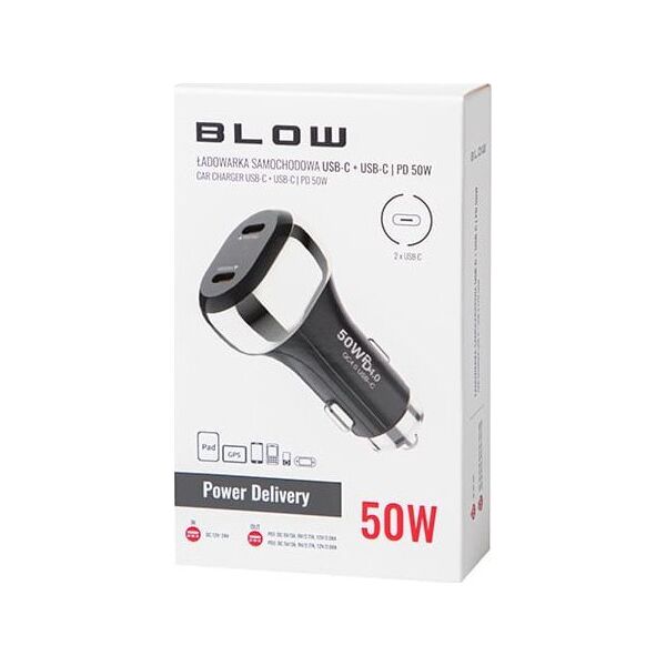 Ładowarka Blow 75-776# Ładowarka samochodowa gn.usb-cx2 50w g50a