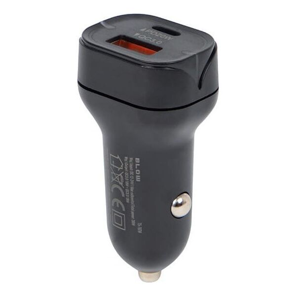 Ładowarka Blow 75-778# Ładowarka samochodowa gn.usb+usb-c 38w g38b