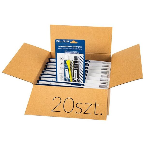 Pistolet do kleju Blow 91-485# Klej dwuskładnikowy epoksydowy 2x10ml blow 20szt