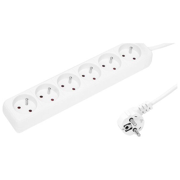Blow 98-721# Przedłużacz sieciowy pr-670p 6-gniazd z uziemieniem 3m biały 3x1,5mm