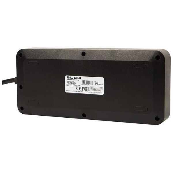 Blow 98-211# Przedłużacz sieciowy ps-630 6-gniazd 3xusb 1xusb-c 3m czarny 2x1mm