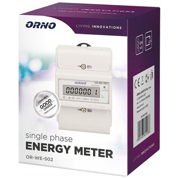 Orno Licznik energii elektrycznej 1-fazowy Orno OR-WE-522