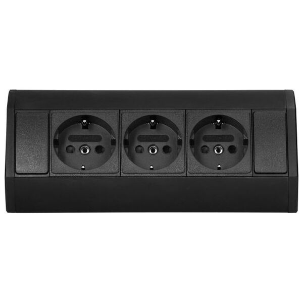 Orno Gniazdo meblowe podszafkowe (Schuko) 3x250V OR-GM-9001(GS)/B