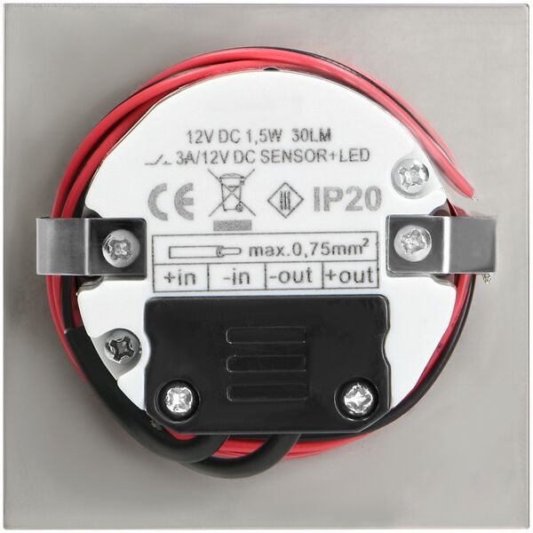 Oprawa schodowa Orno TRACO LED 1,5W, oprawa schodowa podtynkowa, 12VDC, 30lm, 3000K, satyna, czujnik ruchu i zmierzchu