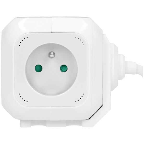 Orno Przedłużacz 4 krotny 2P+Z, ładowarka 2xUSB, 1,4m H05VV-F 3x1mm2, biały