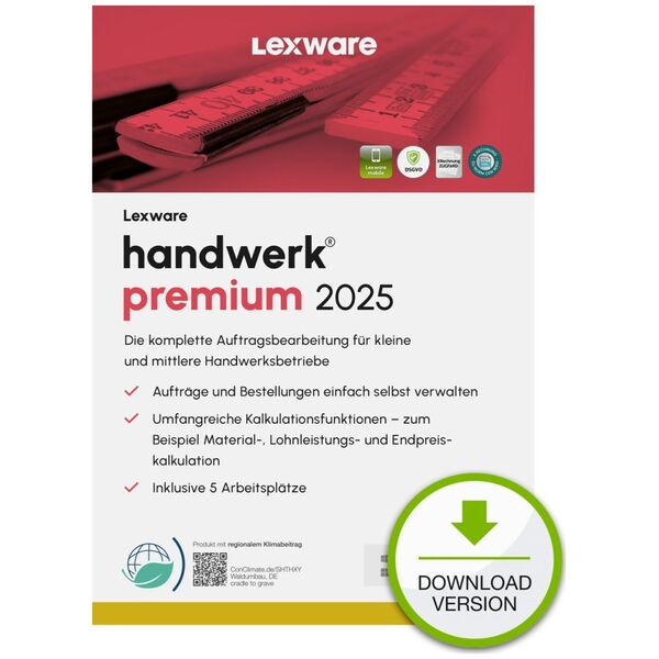 Program Lexware LEXWARE ESD handwerk premium 2025 unbegrenzte Laufzeit Download