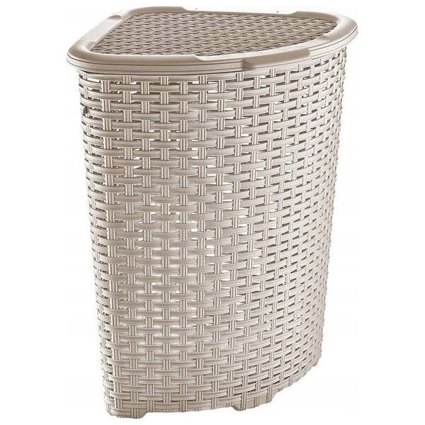 Kosz rogowy RATTAN 52l-beż 402x402x580