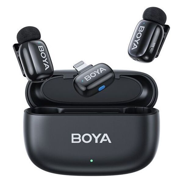 Boya Mini-15 Ultracompact 2.4GHz Wireless Microphone System with Lightning plug(Black)