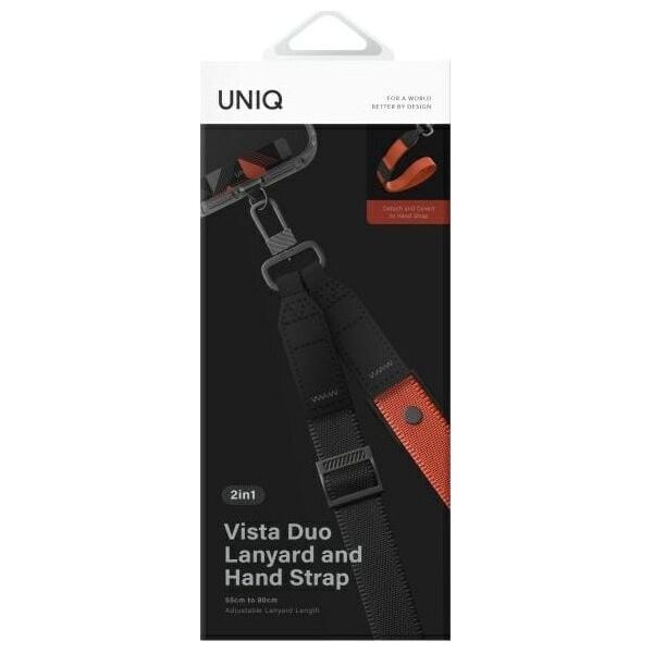UNIQ Vista universal 2in1 phone lanyard black/amber/charcoal amber