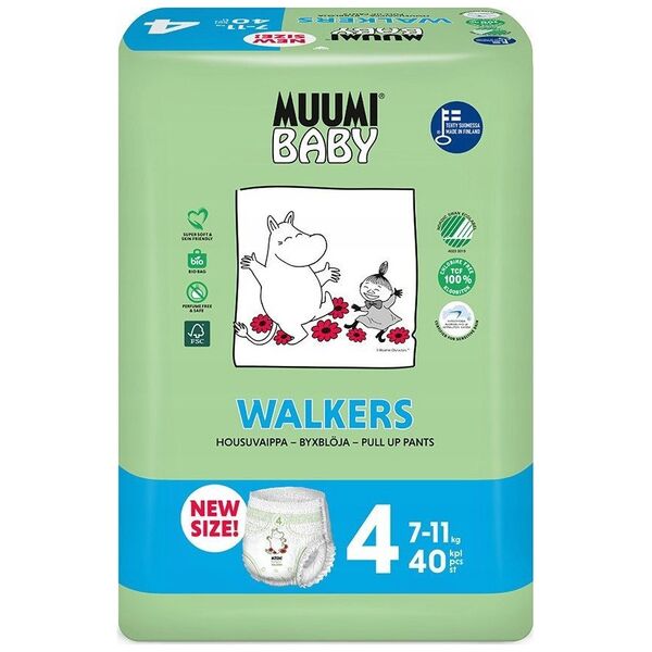 Muumi Baby, Pieluchomajtki ekologiczne 4 (7-11kg), 40 szt.