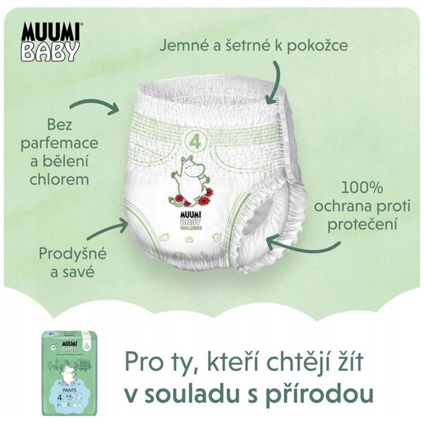 Muumi Baby, Pieluchomajtki ekologiczne 4 (7-11kg), 40 szt.