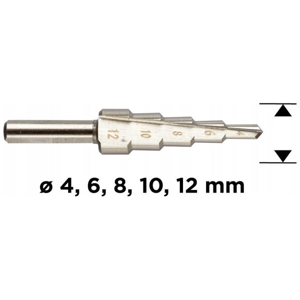 Wiertło stopniowe 4-12 mm
