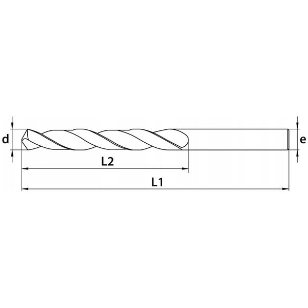 Wiertło węglikowe Baildon DIN 6537 K WK3 10 mm, VHM TiAlN, 89-47 mm