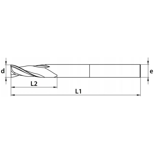 Frez węglikowy Baildon DIN 6527 L FWP4L 12 mm, VHM TiAlN, Z4, 83-22 mm