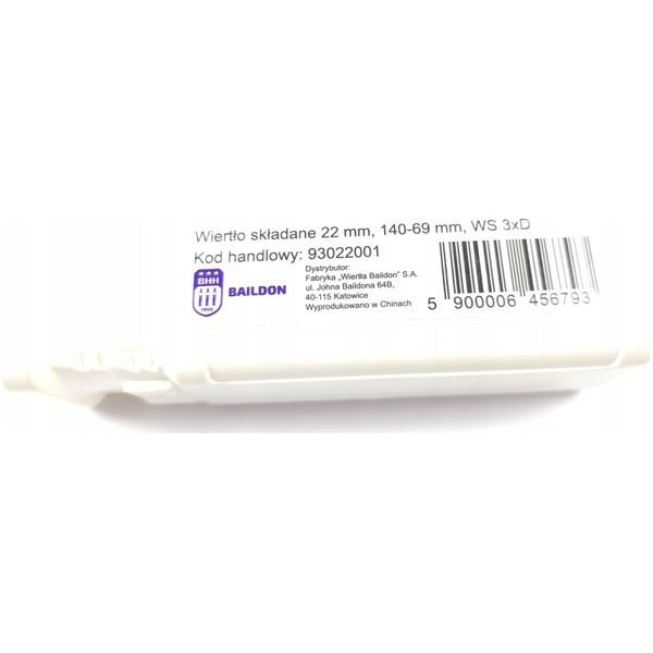 Wiertło składane Baildon WS 3xD 22 mm, 140-69 mm