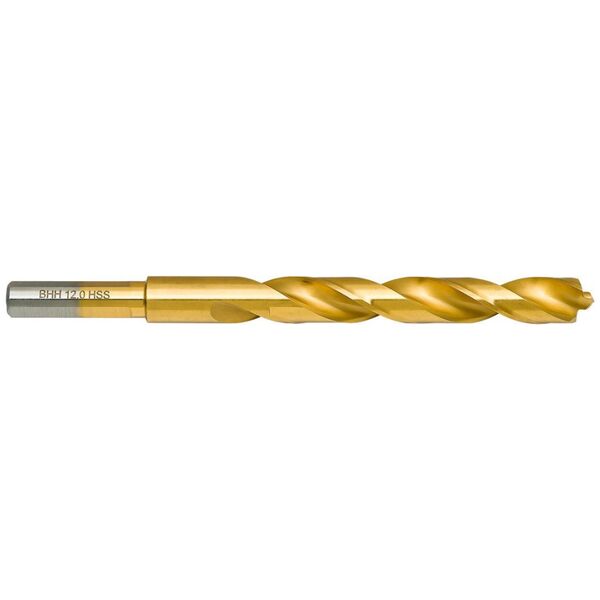 Wiertło do metalu Baildon DIN 338 RN 12 mm, HSS TiN (S), 151-101 mm (chwyt 3-płaszczyznowy)