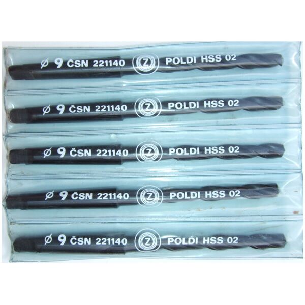 Wiertło do metalu Baildon DIN 345 RN NWKc 9 mm, HSS (S), 162-81 mm (chwyt MK1)