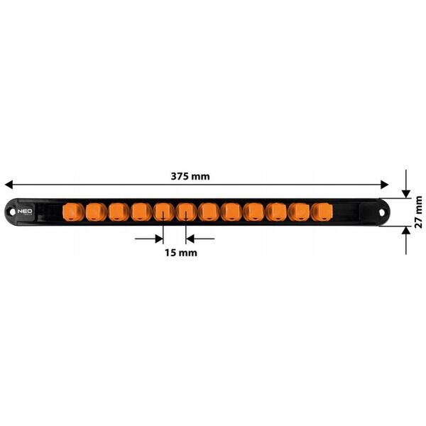 Uchwyty na nasadki 1/4", 3/8", 1/2" - zestaw 6 szt.
