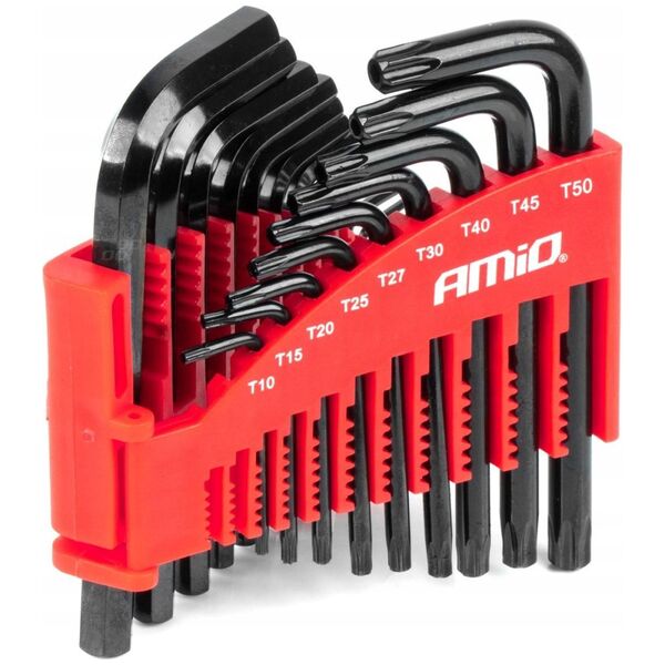 Klucze imbus hex torx crv imbusy zestaw czarne 22 szt. amio-04297