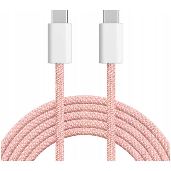 Kabel USB typu C - USB typu C 60 W 1,5 m różowy Kruger&amp|Matz Basic