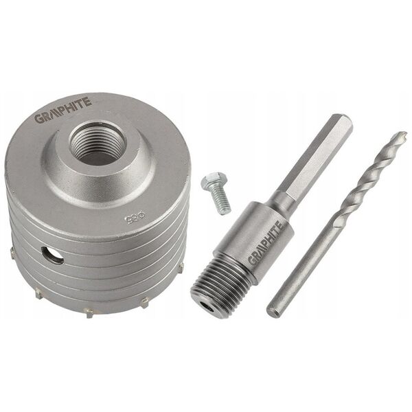 Otwornica widiowa 85 mm z adapterem HEX oraz wiertłem pilotującym