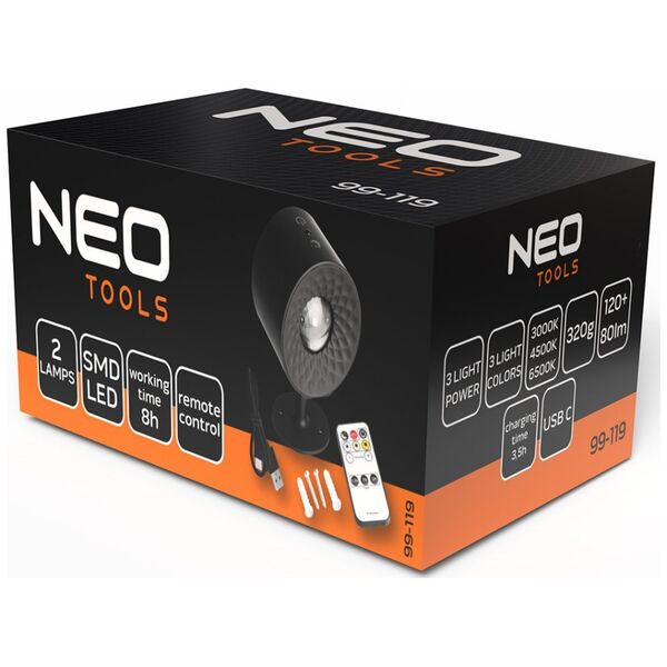 Lampa wewnętrzna LED + pilot 2500mAh