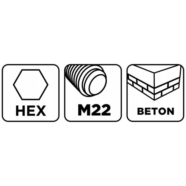Adapter do otwornic HEX oraz wiertło pilotujące M22 200 mm