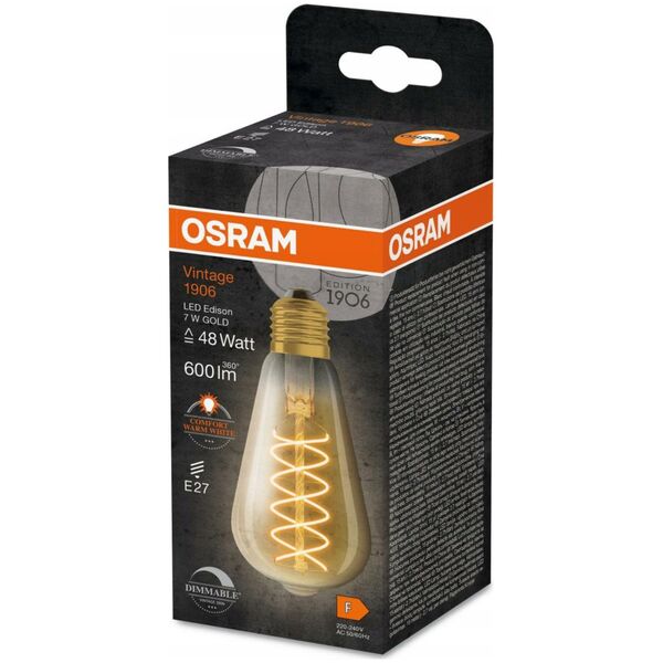 Osram 1906LEDISOND 7W/822 230V SFIL GD E27