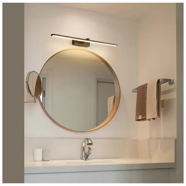 Kinkiet Aptel KINKIET łazienkowy LED do montażu nad lustrem 40cm czarny ZD121