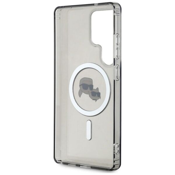 Etui Karl Lagerfeld Button Karl &         Choupette Heads Printed Logo MagSafe Samsung Galaxy S25 Ultra czarny