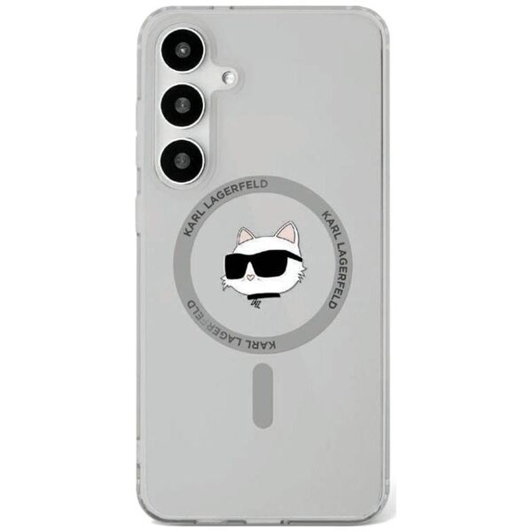 Etui Karl Lagerfeld Button Choupette      Head Printed Logo MagSafe Samsung Galaxy S25 Plus czarny
