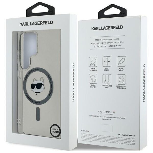 Etui Karl Lagerfeld Button Choupette      Head Printed Logo MagSafe Samsung Galaxy S25 Ultra czarny
