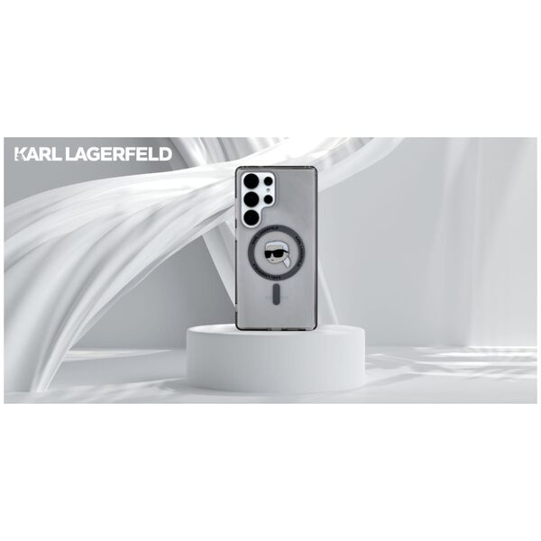 Etui Karl Lagerfeld Button Karl Head      Printed Logo MagSafe Samsung Galaxy S25 Ultra czarny