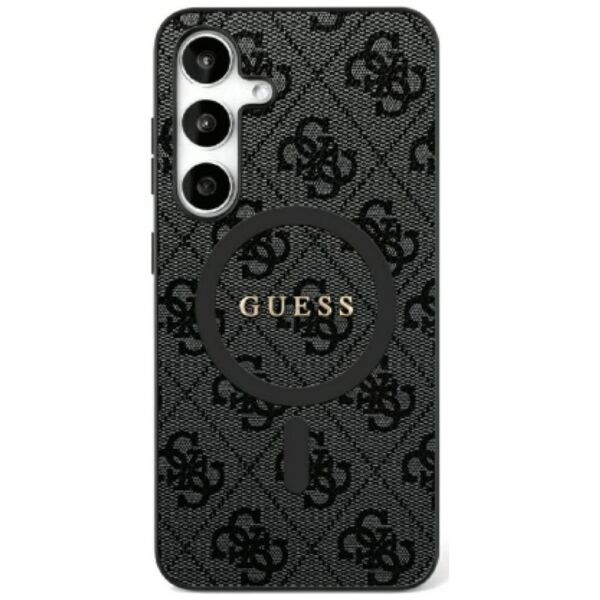 Guess Leather 4G Colored Ring Classic Logo MagSafe Case Samsung Galaxy S25 Ultra black