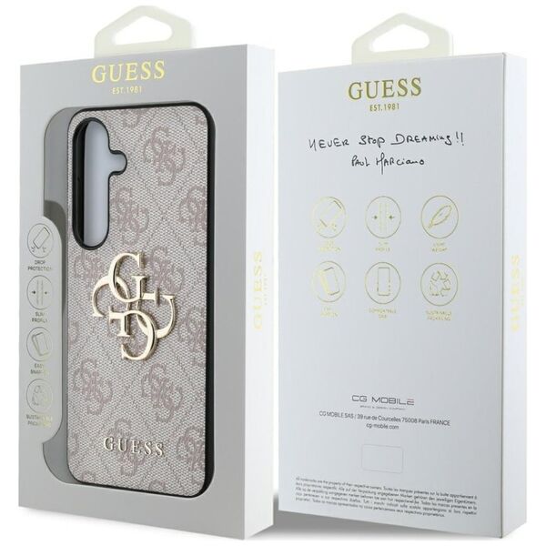 Guess Big 4G Logo Classic Logo Case for Samsung Galaxy S25 Plus Pink