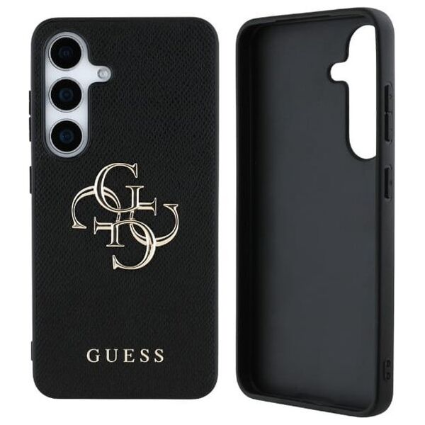 Guess Grained Big 4G Logo Small Classic Logo case for Samsung Galaxy S25 black