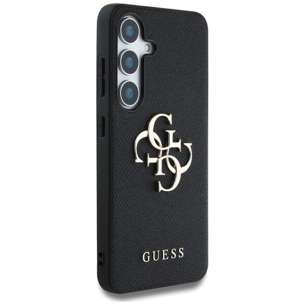 Guess Grained Big 4G Logo Small Classic Logo case for Samsung Galaxy S25 Plus black