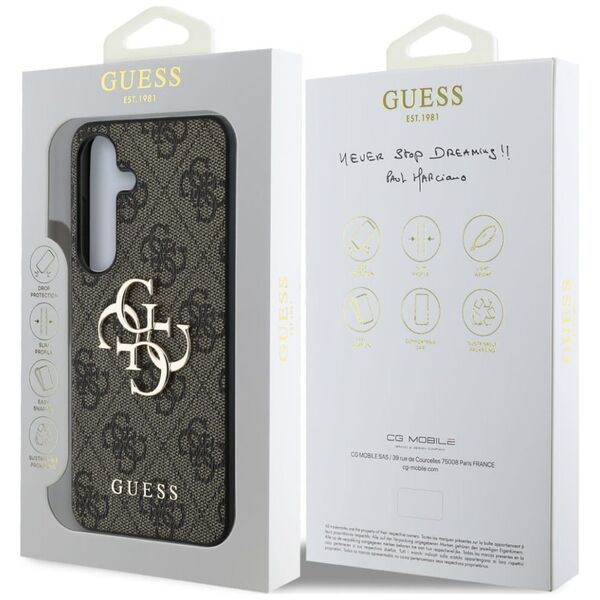 GUESS futerał do SAMSUNG S25 GUHCS25S4GMGBR (4G PU Big Logo) brązowy