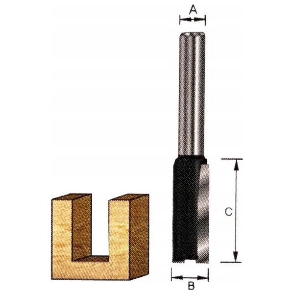 Dewalt Frez prosty 15mm,uch.8mm,dł.r.20mm,dł.c.52mm