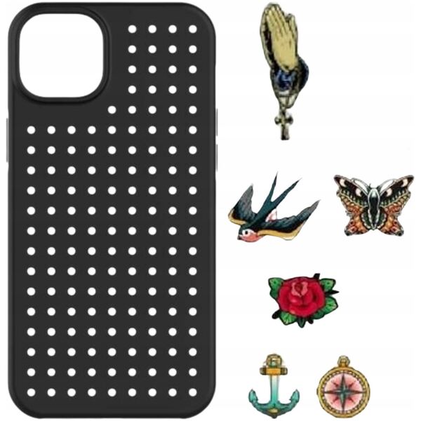 Pinit Pinit Dynamic + Tattoo Pin Case Σετ iPhone 14 6,1" μαύρο/μαύρο μοτίβο 2 13002131 5905359817451