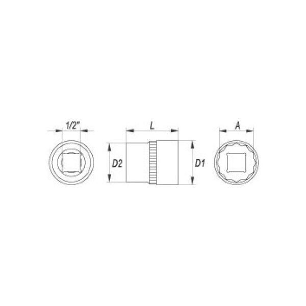 Yato Nasadka 12-kątna 1/2" 10mm (YT-1272)